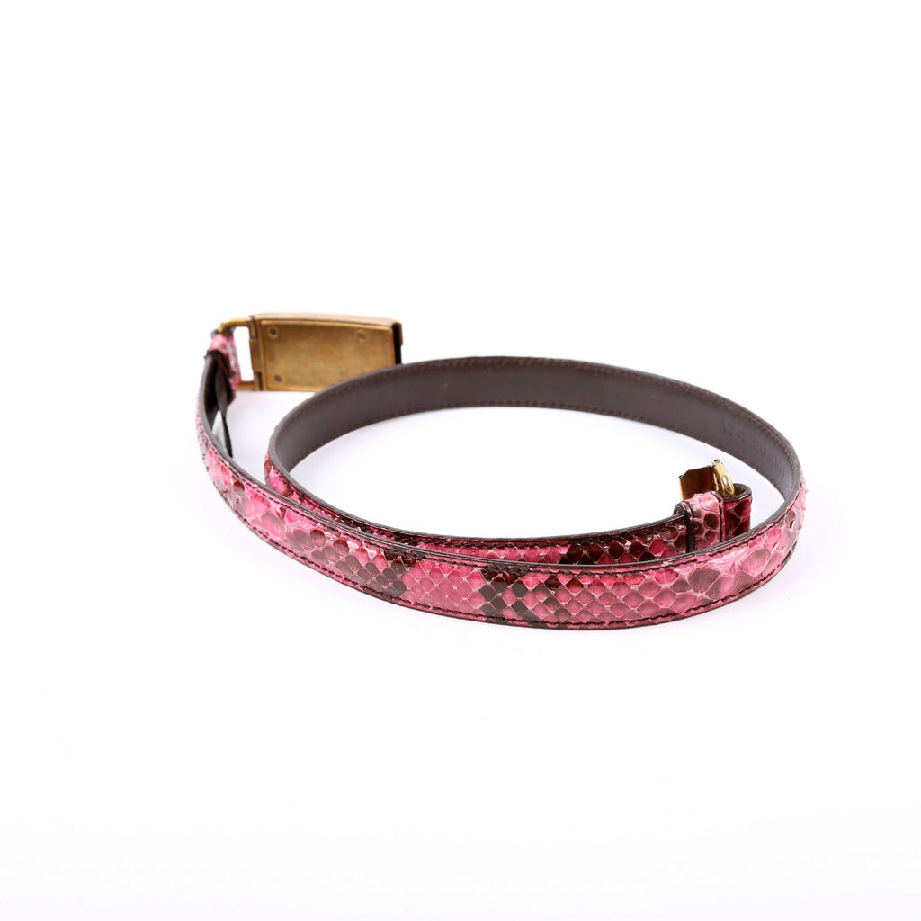 Logo Square Buckle Snakeskin 80/32