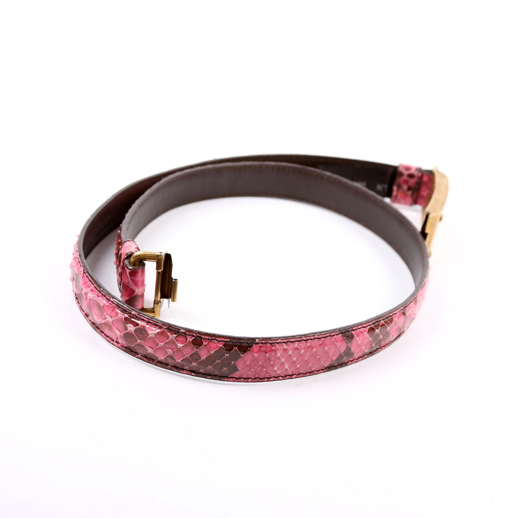 Logo Square Buckle Snakeskin 80/32