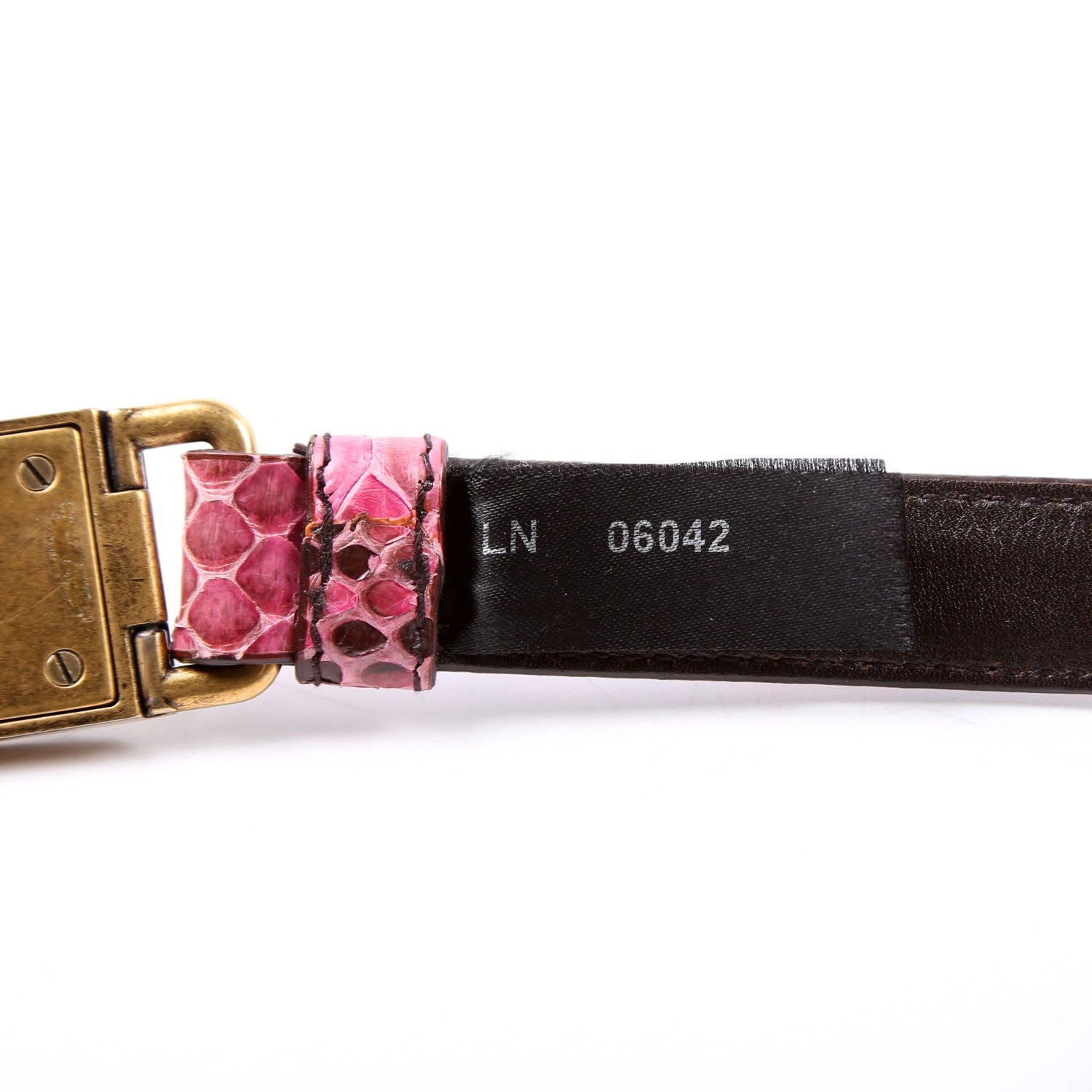 Logo Square Buckle Snakeskin 80/32