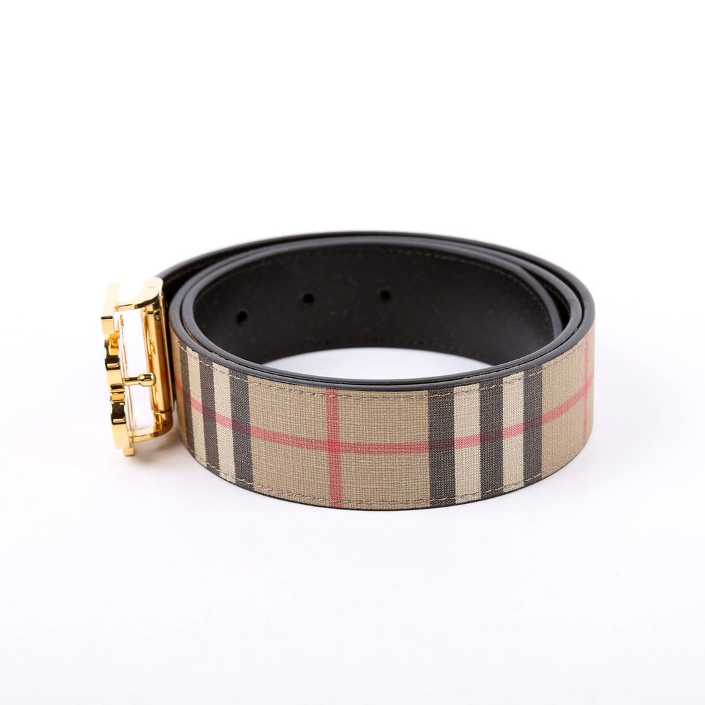TB Logo Buckle Vintage Check/Leather Size 80/32