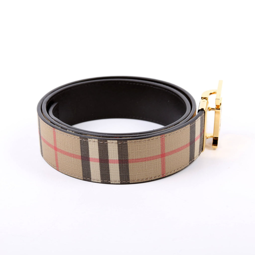 TB Logo Buckle Vintage Check/Leather Size 80/32