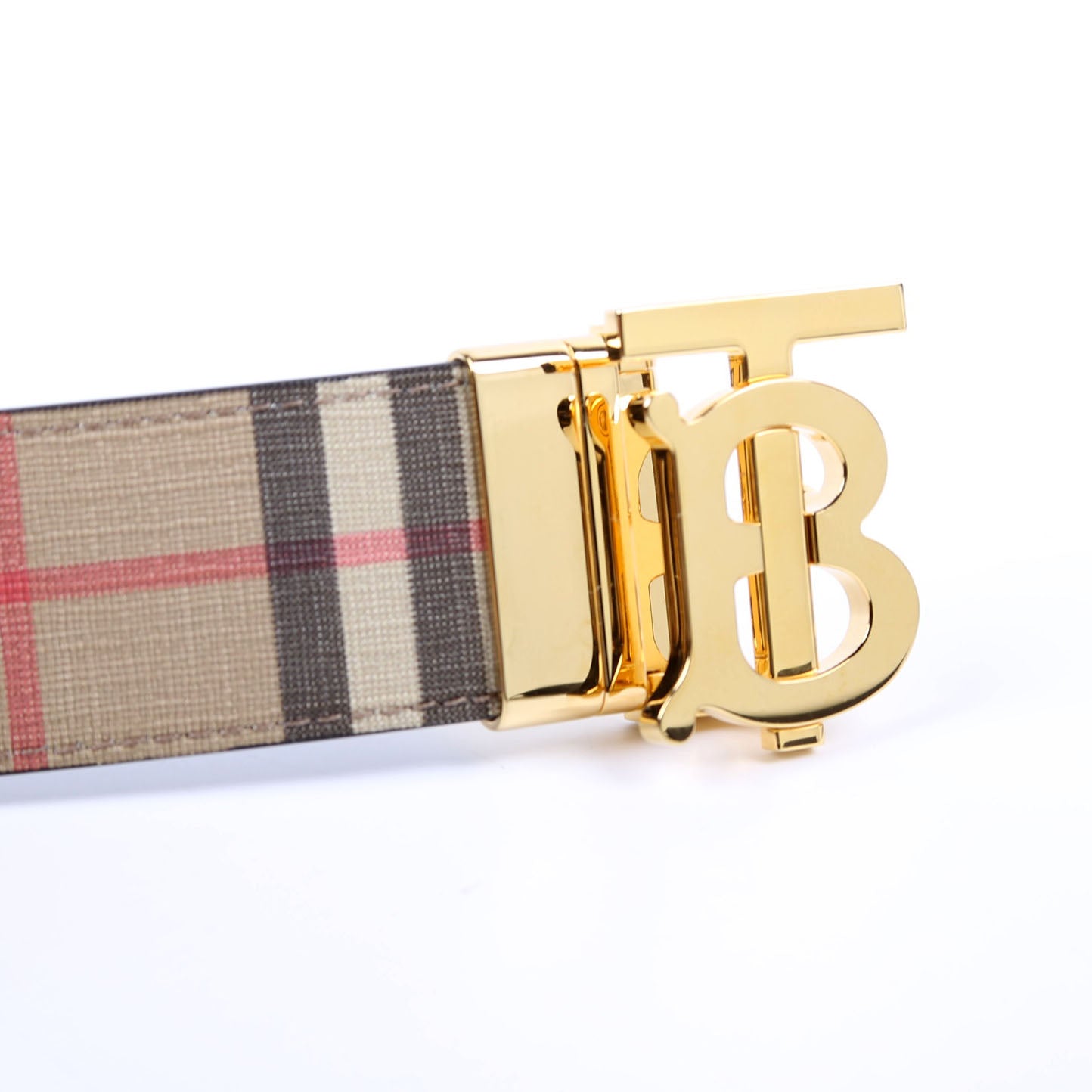 TB Logo Buckle Vintage Check/Leather Size 80/32