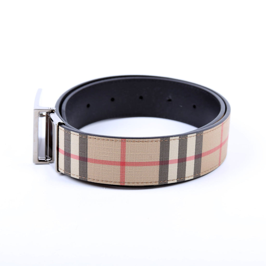 Plaque Buckle Vintage Check/Leather Reverse Size 75/30