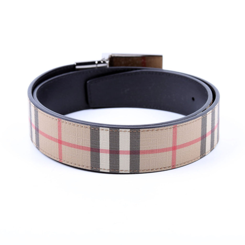 Plaque Buckle Vintage Check/Leather Reverse Size 75/30