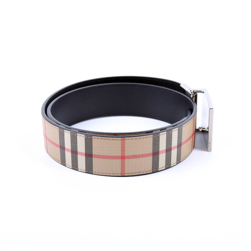Plaque Buckle Vintage Check/Leather Reverse Size 75/30