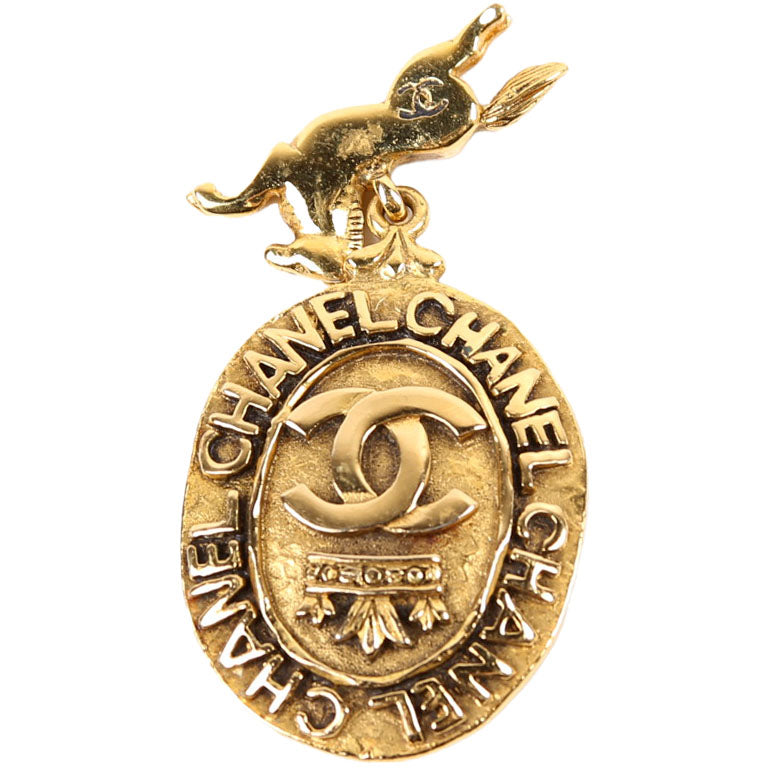 CC Horse Crown Medallion Vintage Brooch