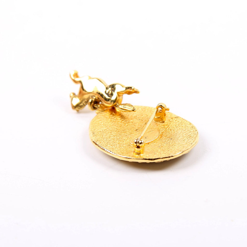 CC Horse Crown Medallion Vintage Brooch