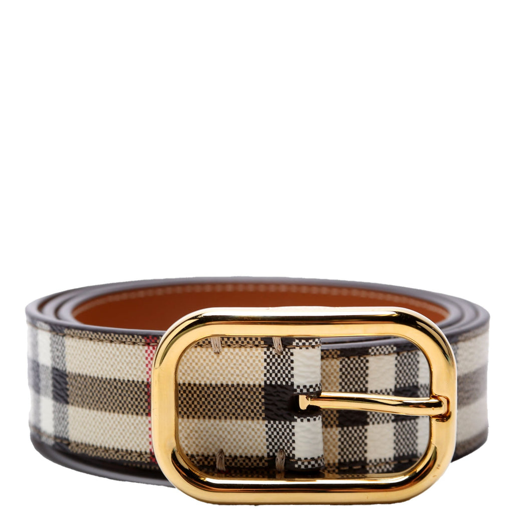 Archive Check Canvas 30MM Belt Size Medium Tan