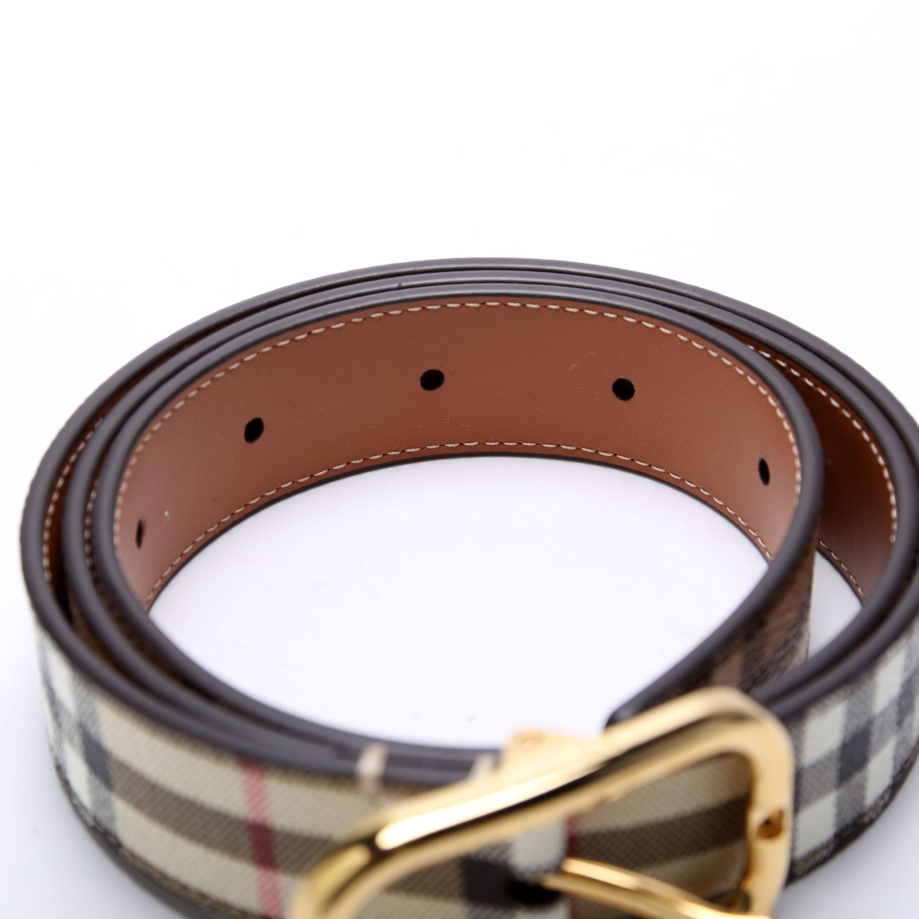 Archive Check Canvas 30MM Belt Size Medium Tan