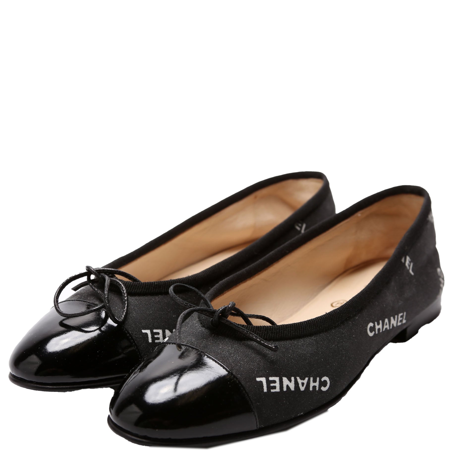 Vintage Logo Cap Toe Ballet Flats Size 7 Black