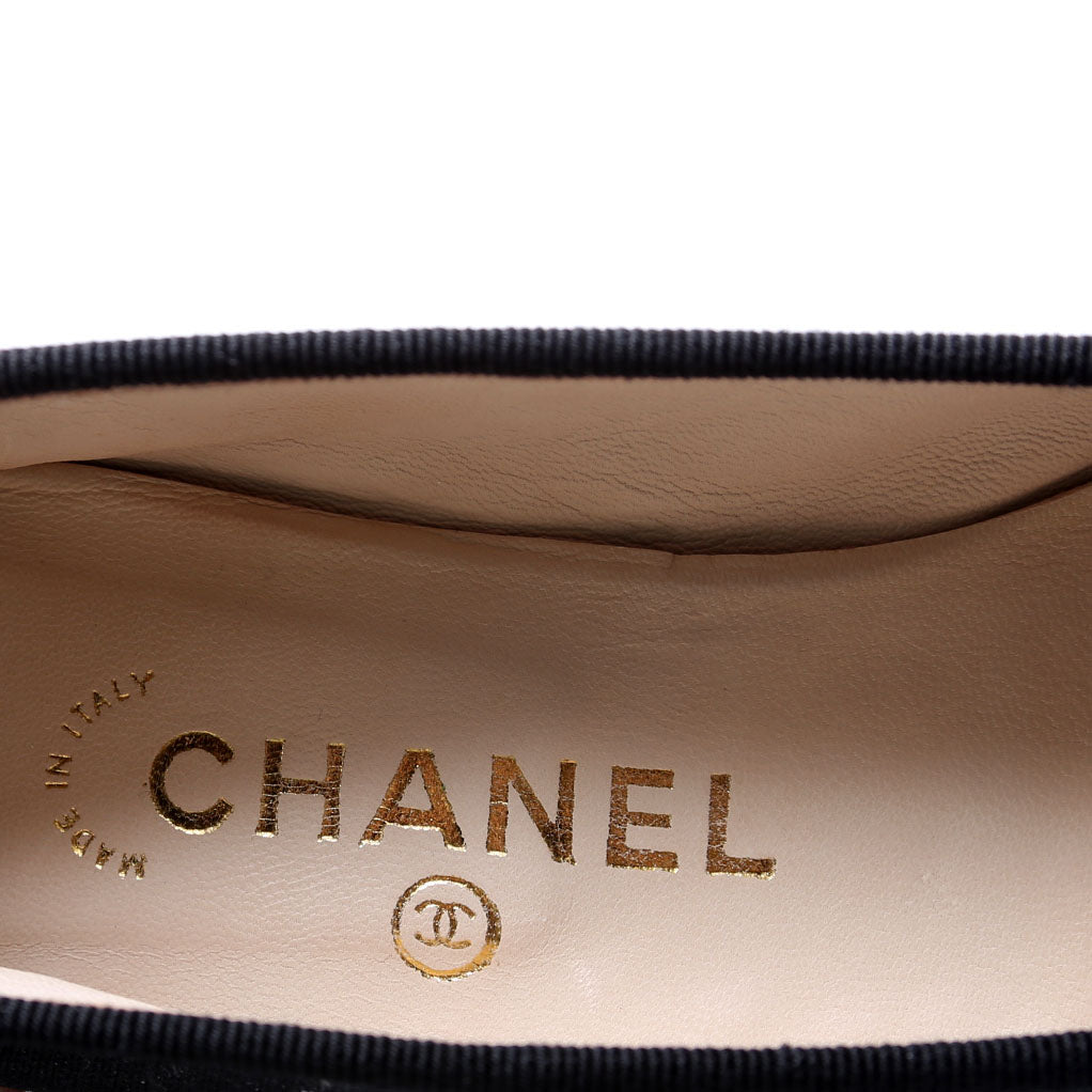 Vintage Logo Cap Toe Ballet Flats Size 7 Black
