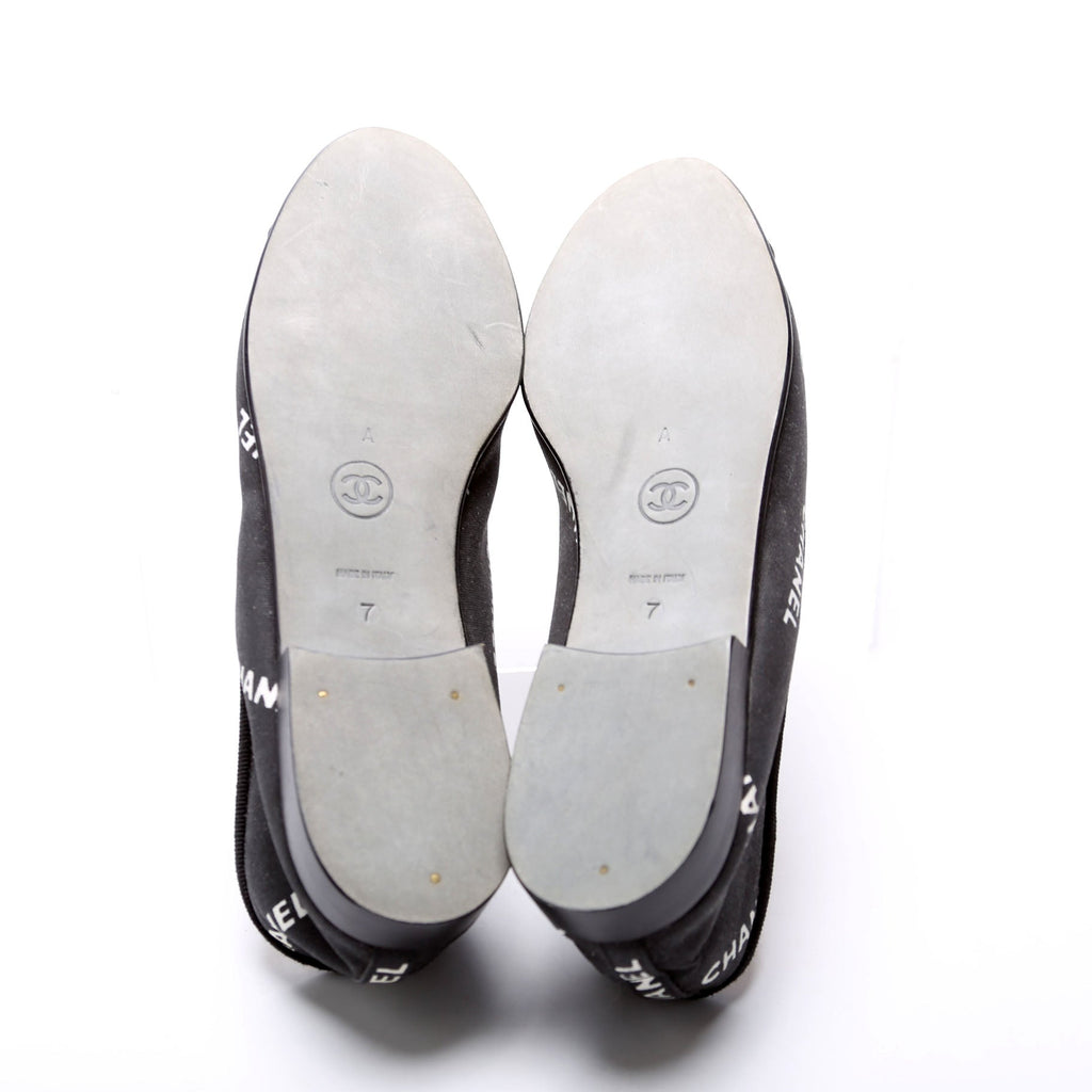 Vintage Logo Cap Toe Ballet Flats Size 7 Black