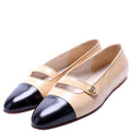 Vintage Cap Toe Ballet Flats Size 7 Nude/Black