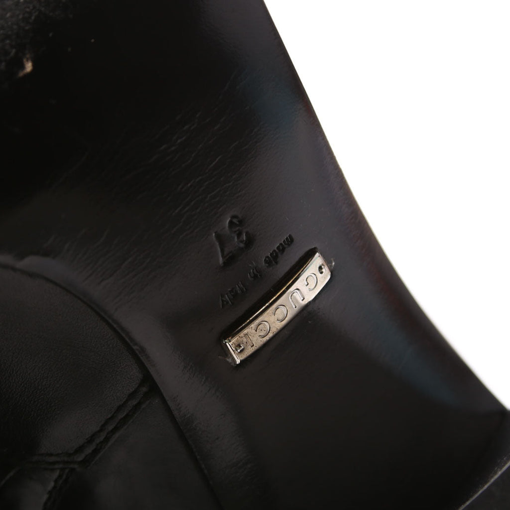 Dionysus Calfskin Embellished Elizabeth Knee High Boots Size 37 Black