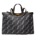 8BH374 Peekaboo FF Wool Houndstooth X-Tote Blue