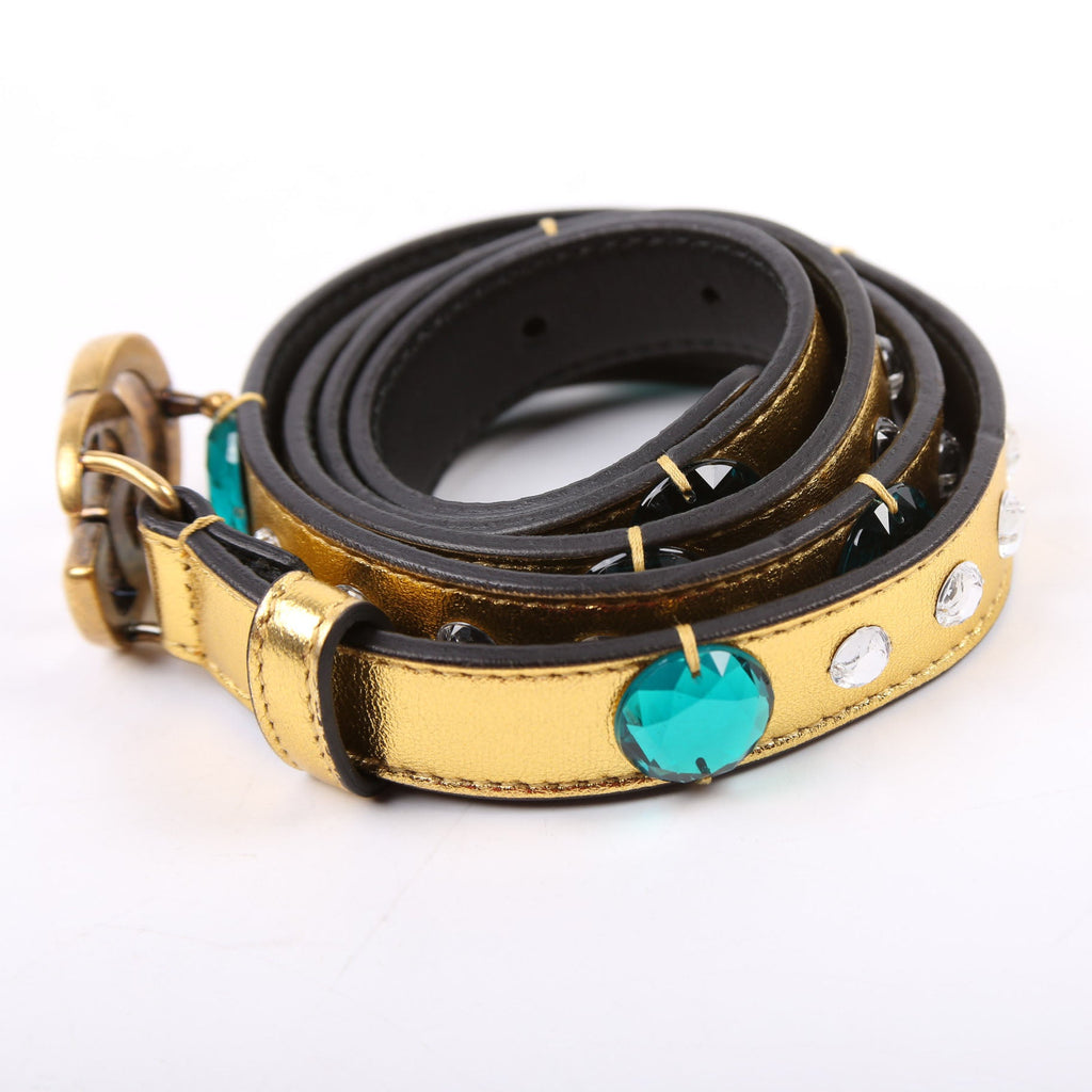 Gucci 466479 Marmont Jeweled Belt Size 85/34 Gold