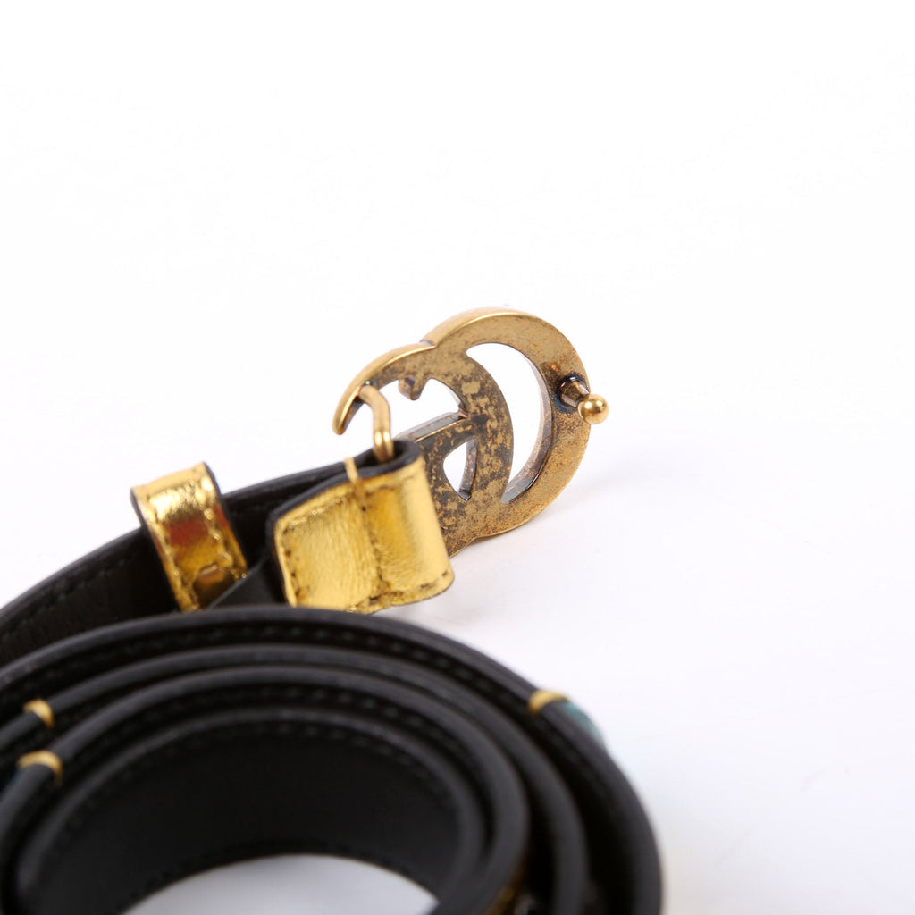 Gucci 466479 Marmont Jeweled Belt Size 85/34 Gold
