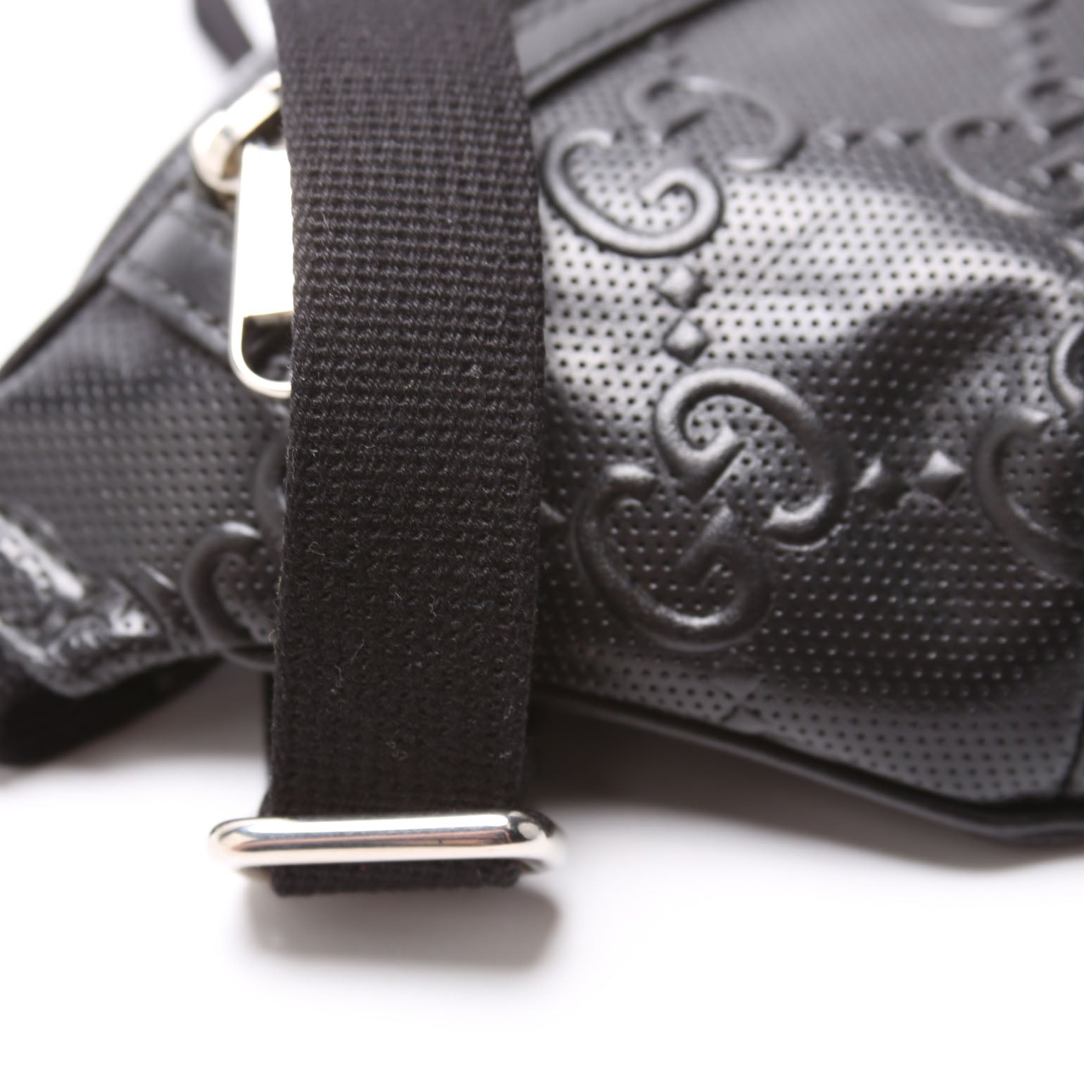 658582 GG Embossed Belt Bag Black
