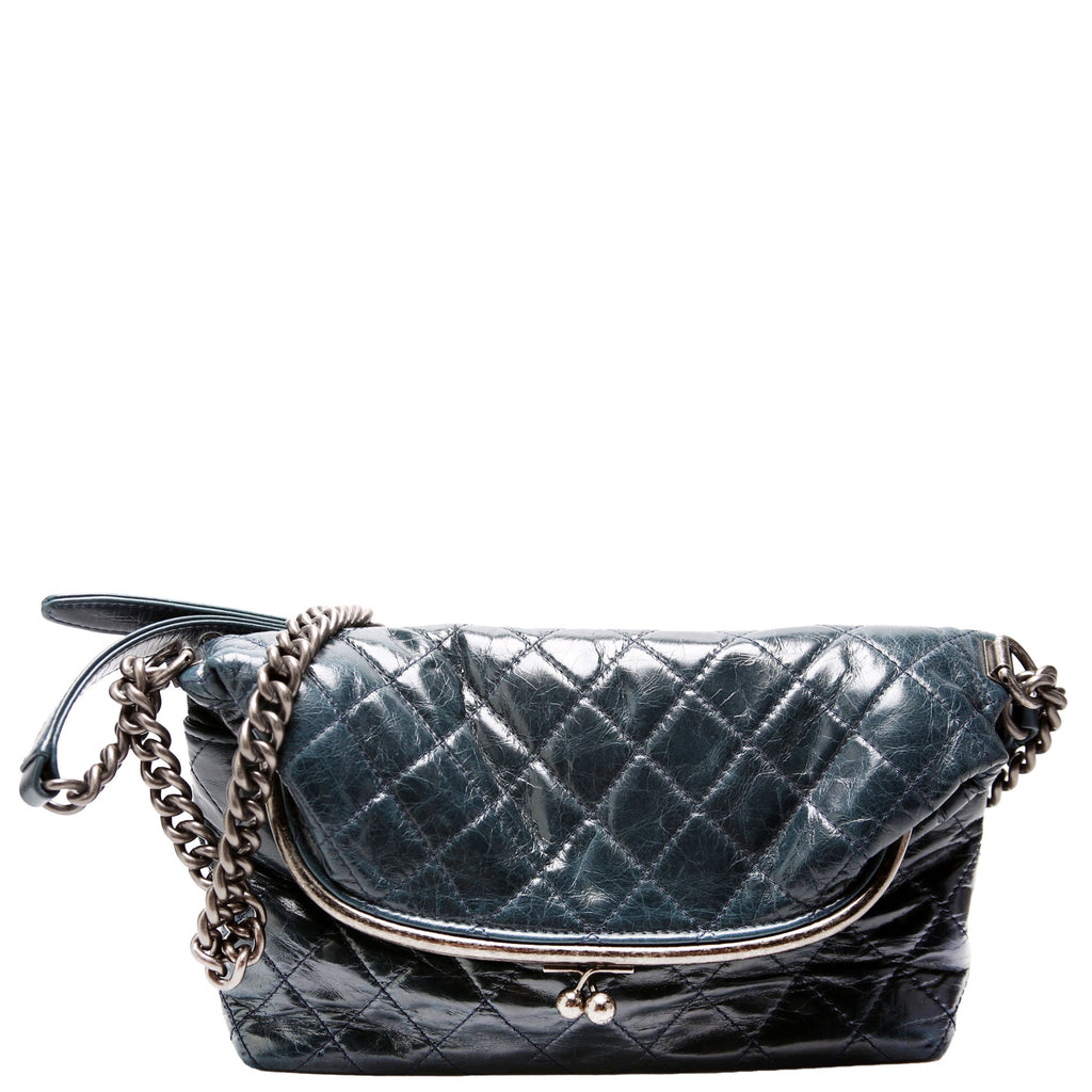ON HOLD Tabatiere Kisslock Fold Over Quilted Aged Calfskin Bag 21M