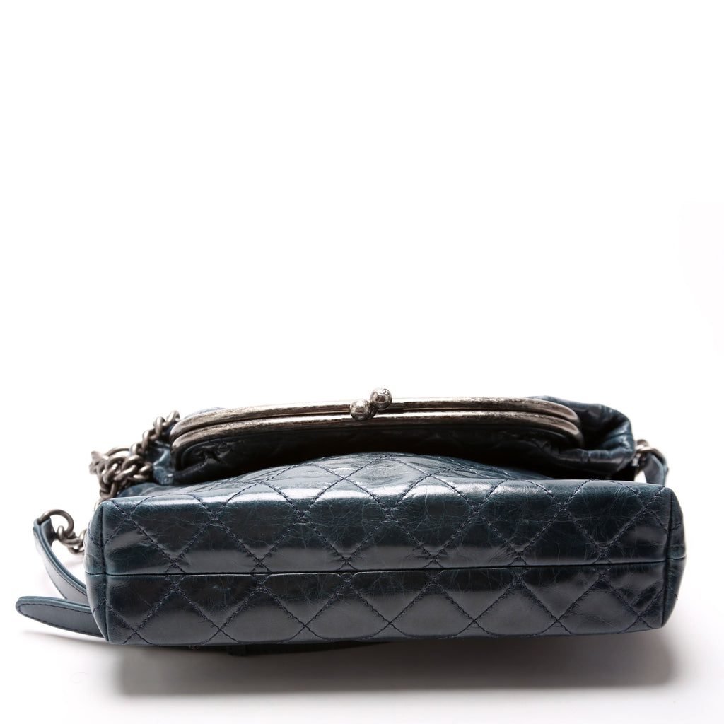 ON HOLD Tabatiere Kisslock Fold Over Quilted Aged Calfskin Bag 21M
