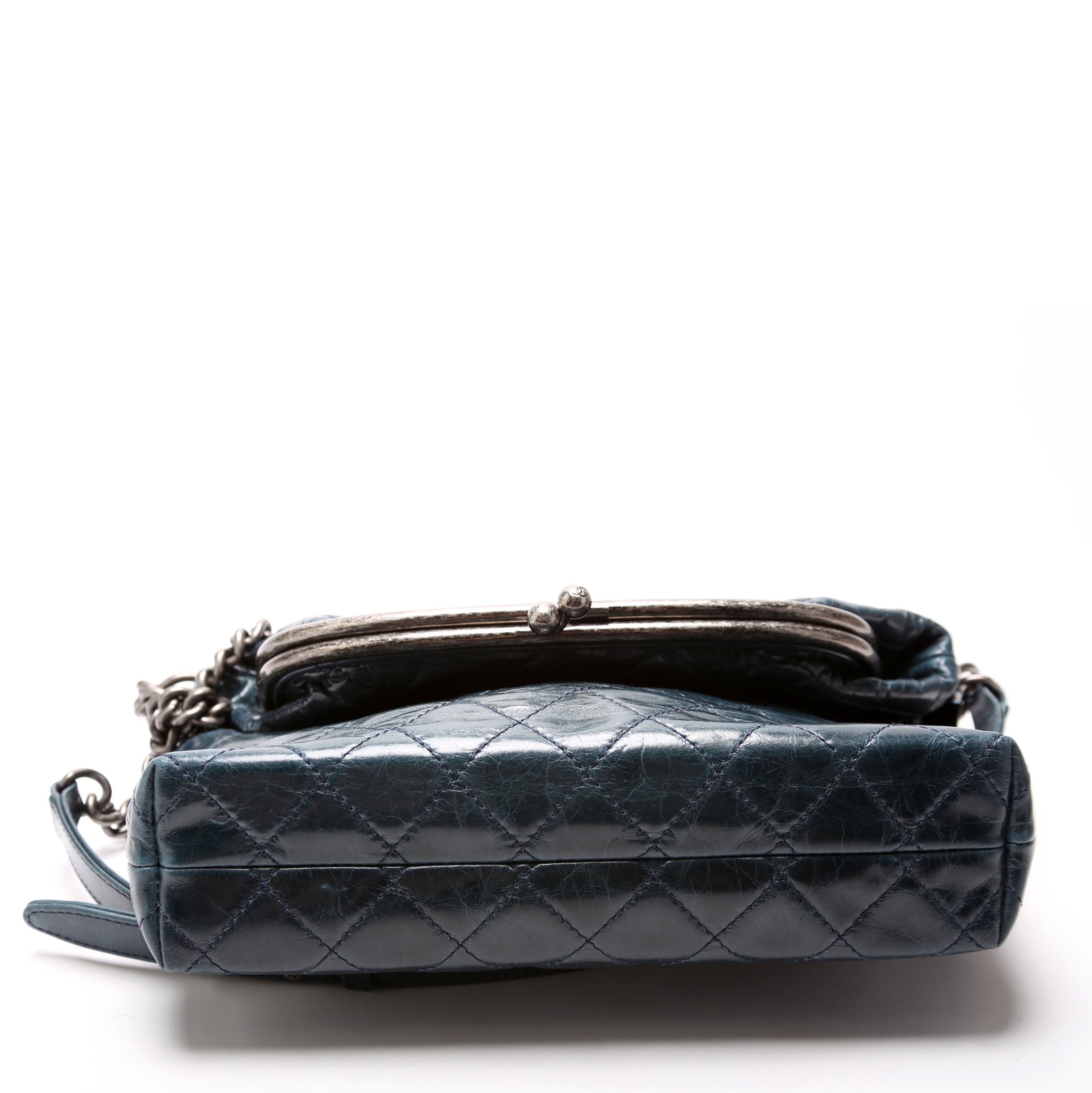 ON HOLD Tabatiere Kisslock Fold Over Quilted Aged Calfskin Bag 21M