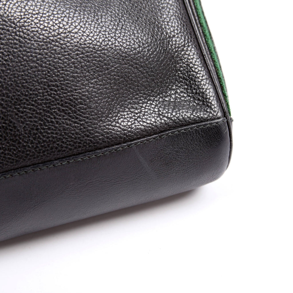 Web Stripe Leather Messenger Bag Vintage Black