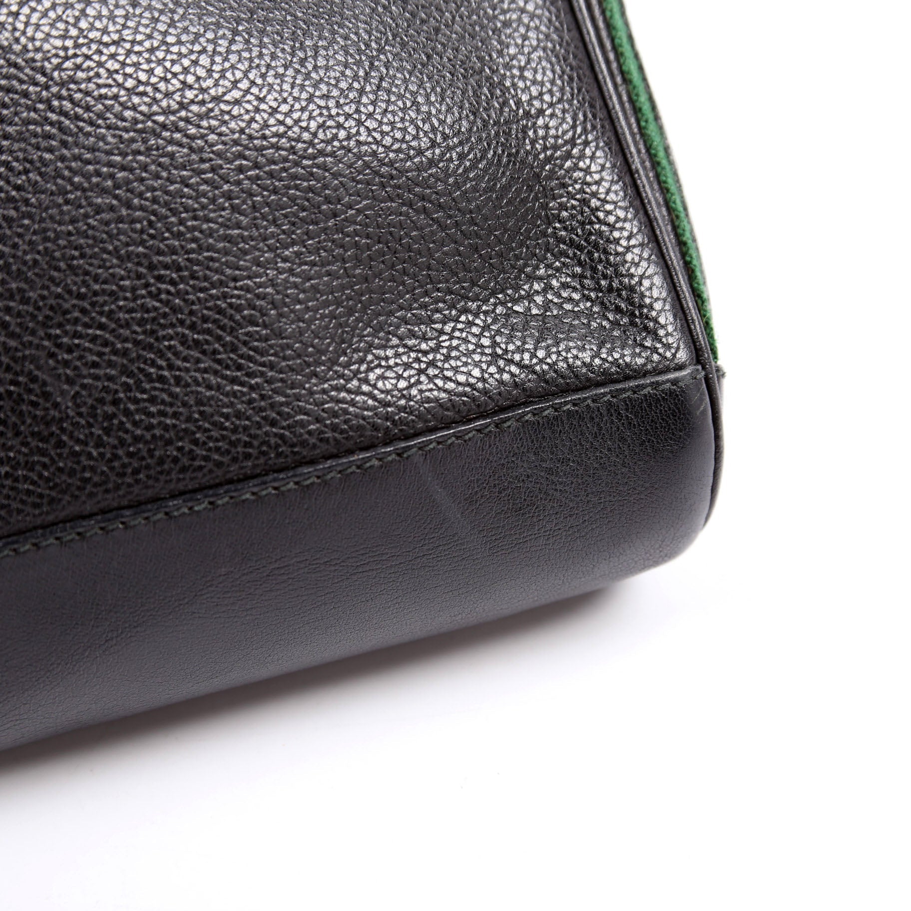 Web Stripe Leather Messenger Bag Vintage Black
