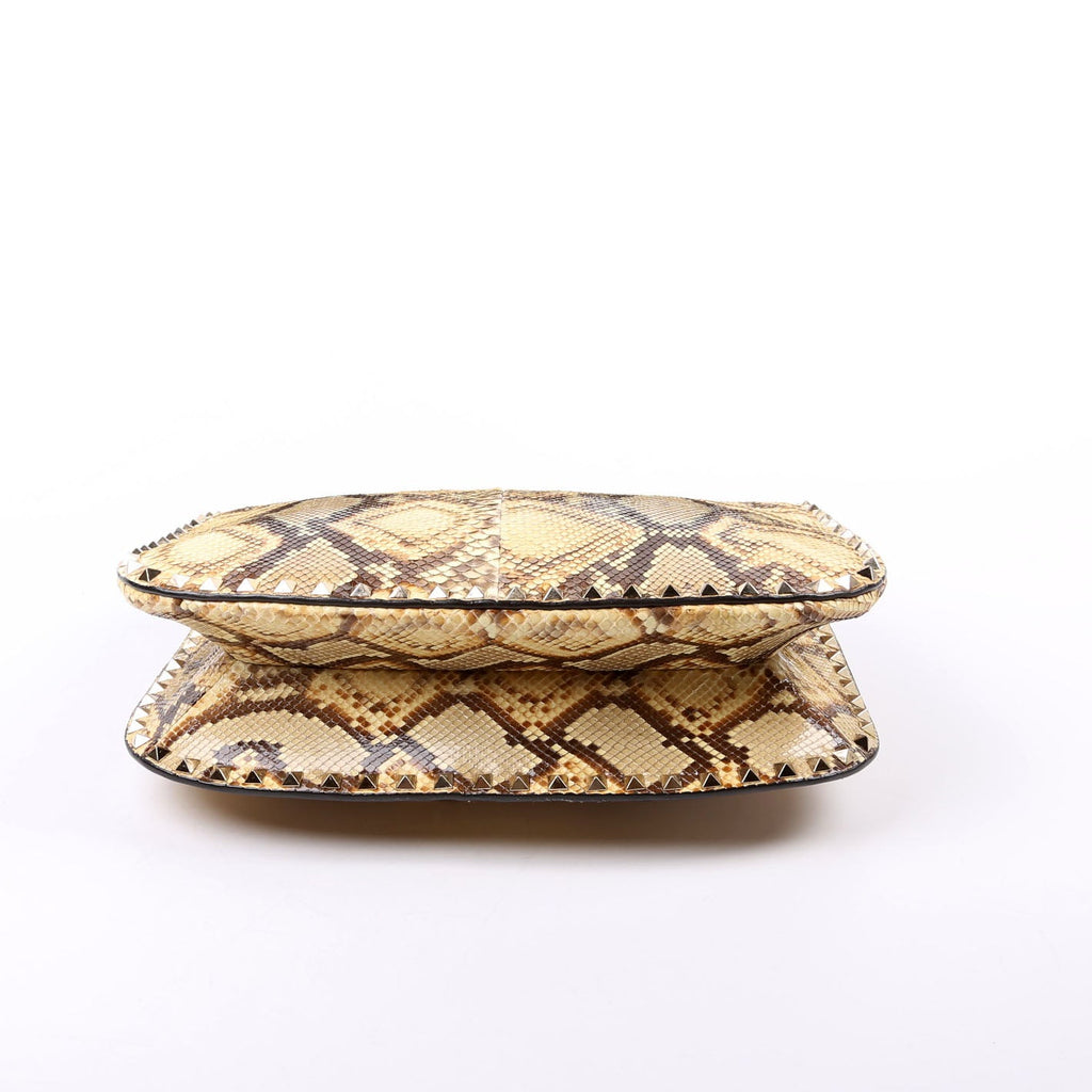 Rockstud Shoulder Snakeskin Satchel
