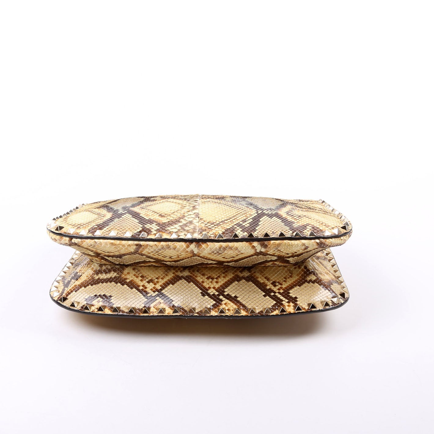 Rockstud Shoulder Snakeskin Satchel