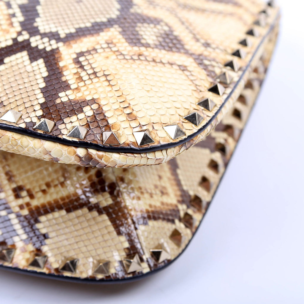 Rockstud Shoulder Snakeskin Satchel