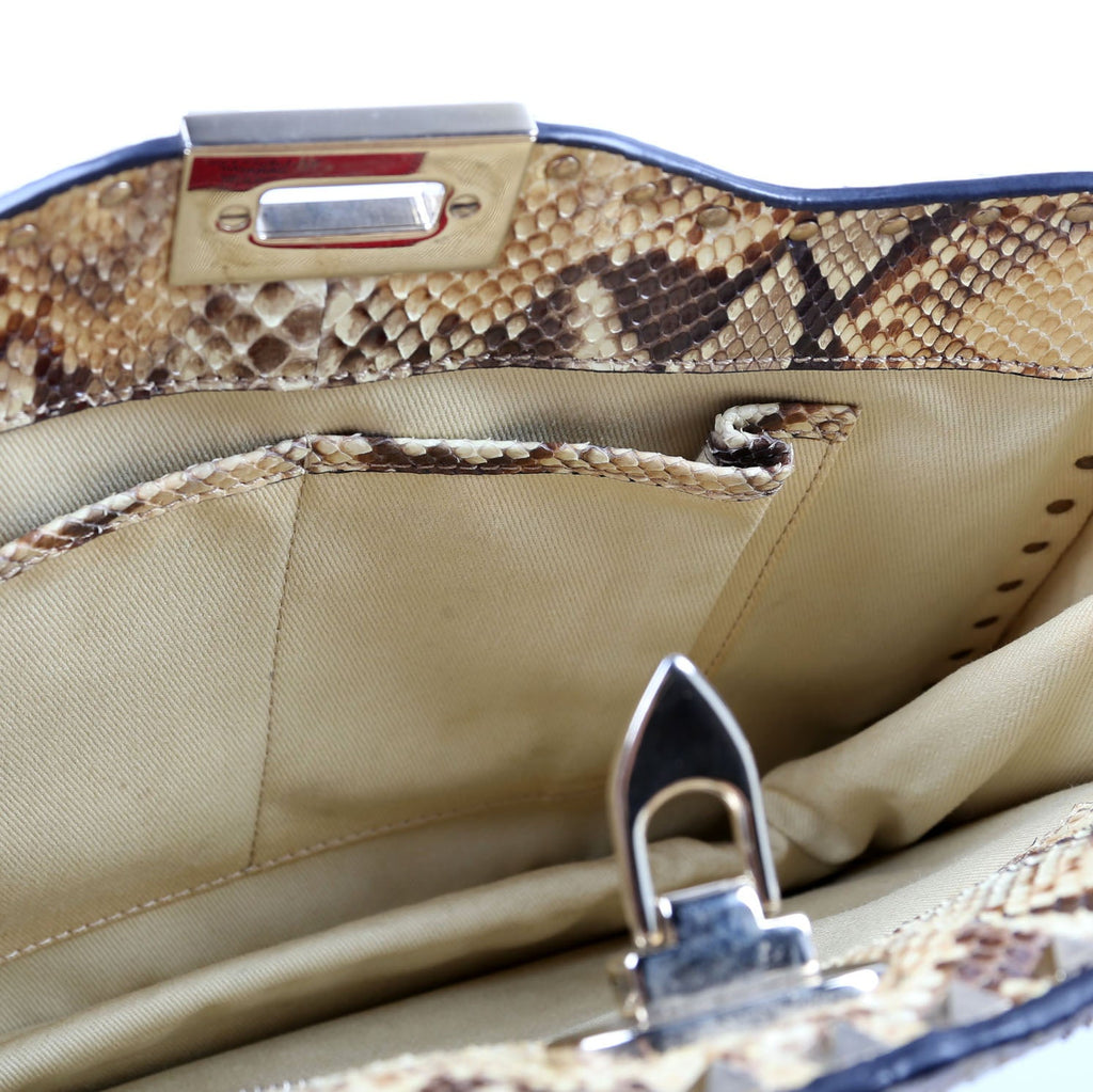 Rockstud Shoulder Snakeskin Satchel