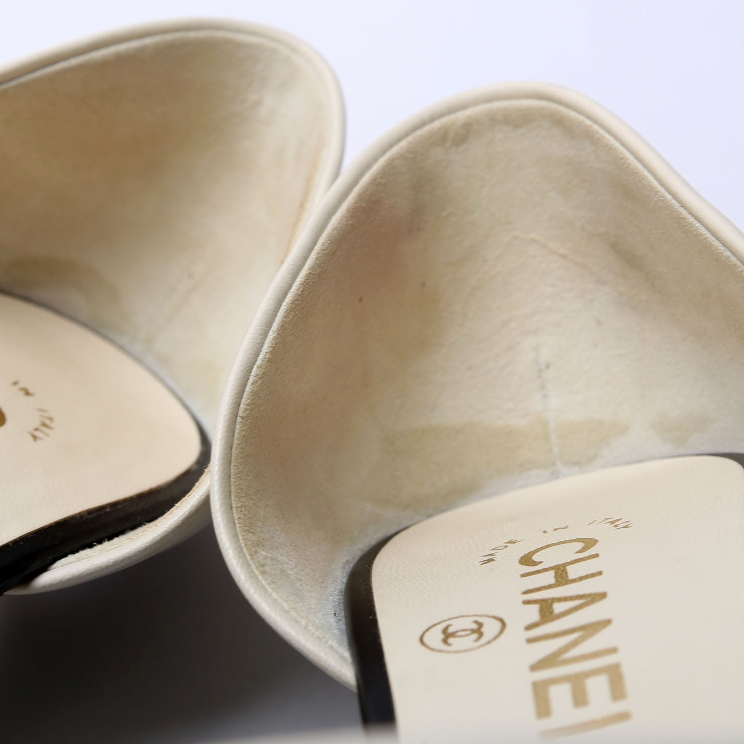 Open Toe D'orsay Lambskin Pearl Pumps Size 39