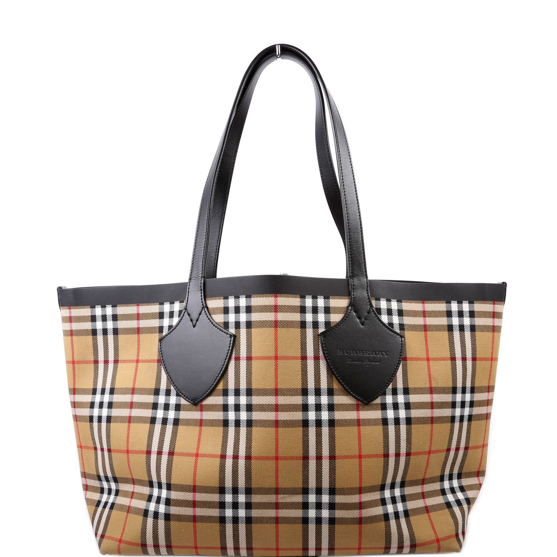 Vintage Check Large Reversible Tote Brown/Black