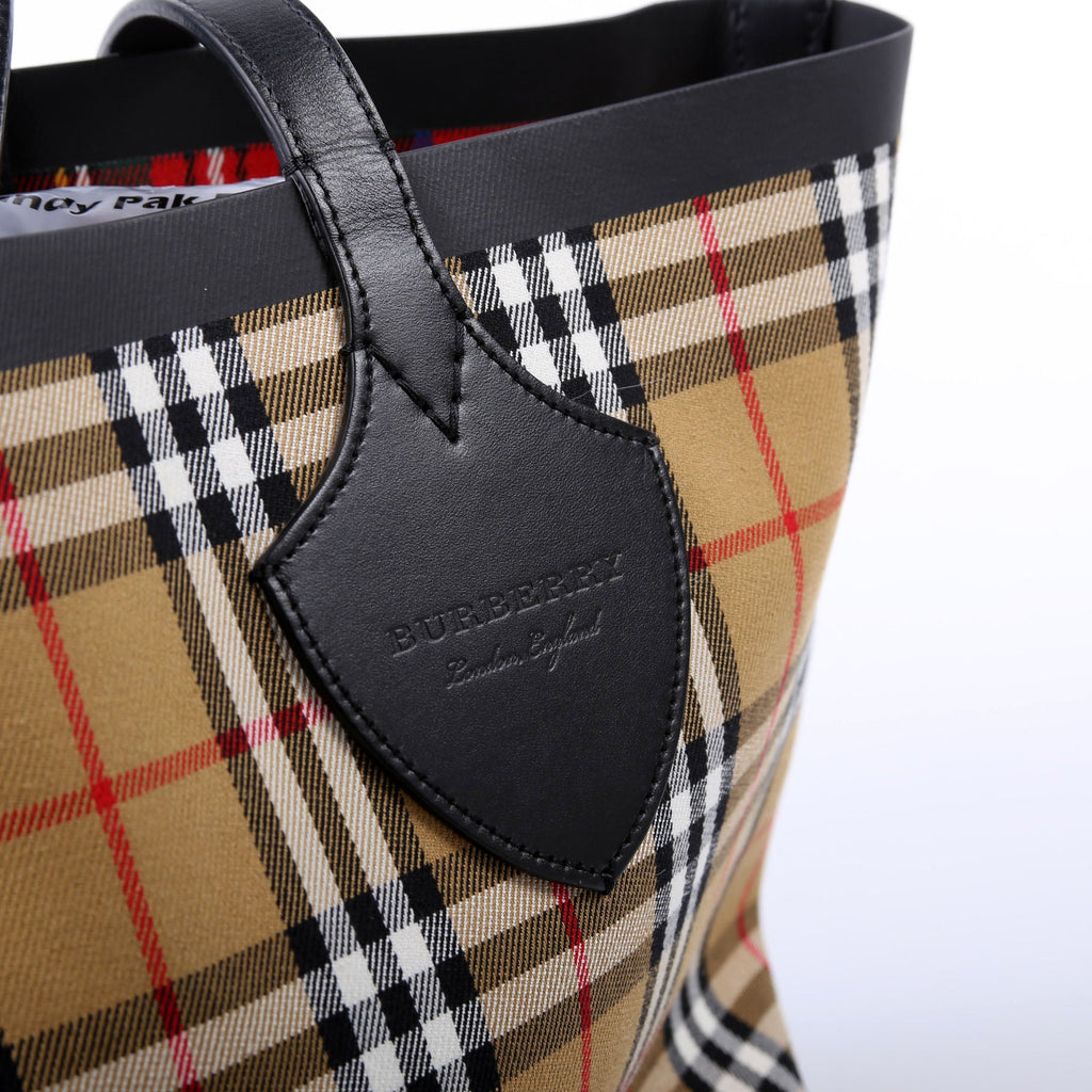 Vintage Check Large Reversible Tote Brown/Black