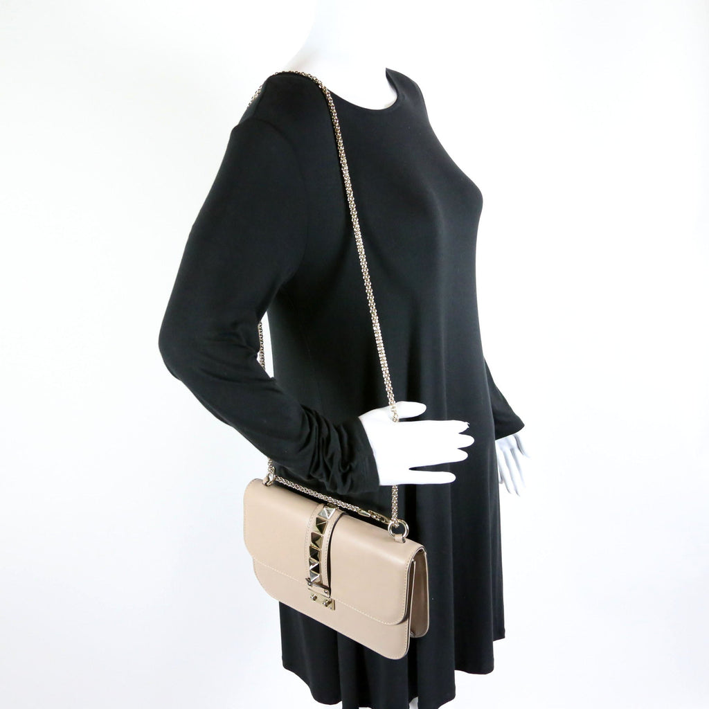 Rockstud Glam Lock Medium Taupe
