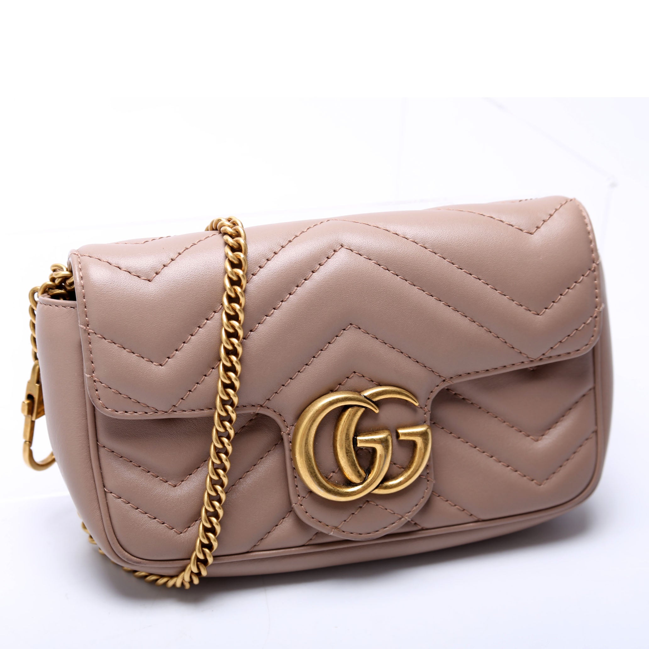 476433 Marmont Leather Super Mini Flap Tan