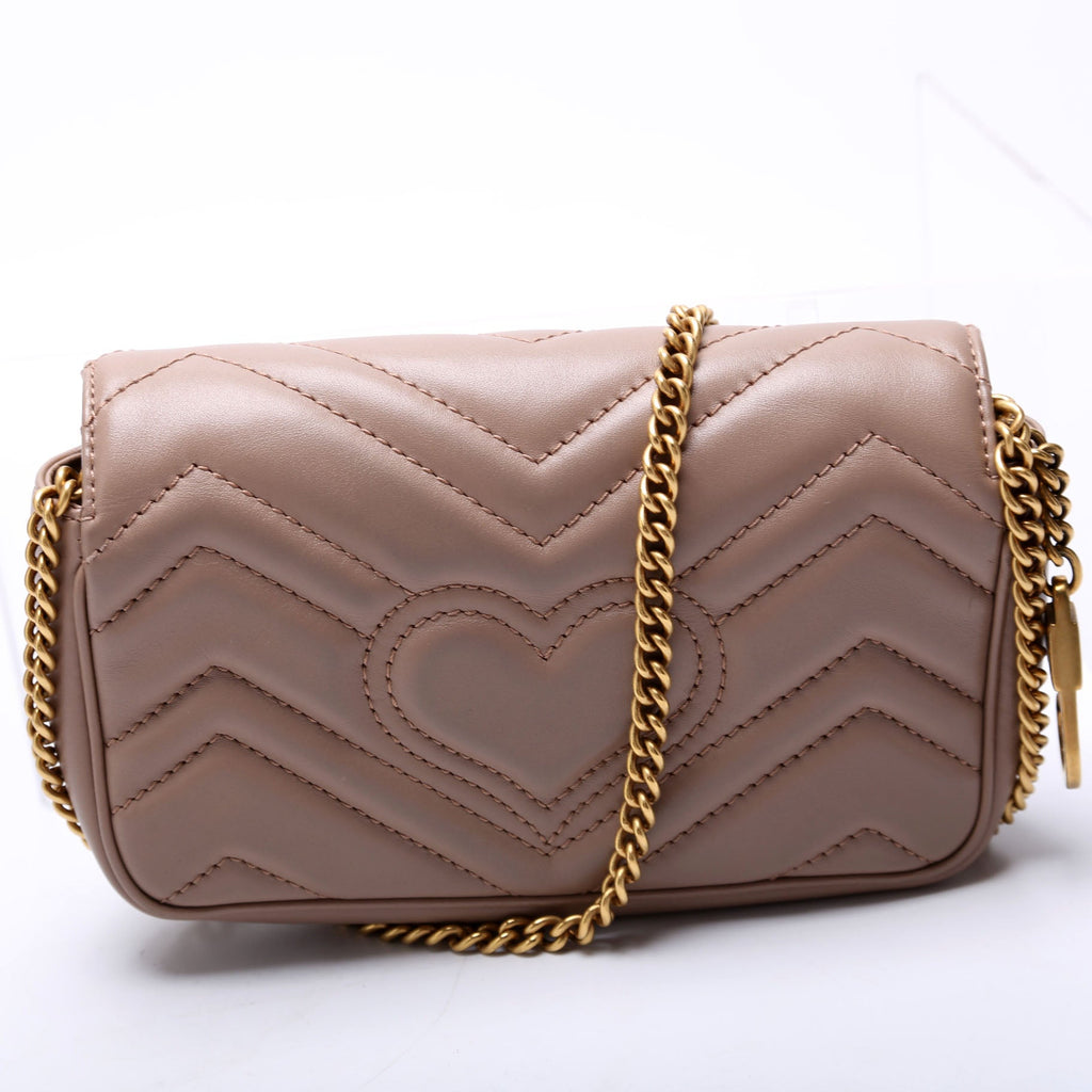 476433 Marmont Leather Super Mini Flap Tan