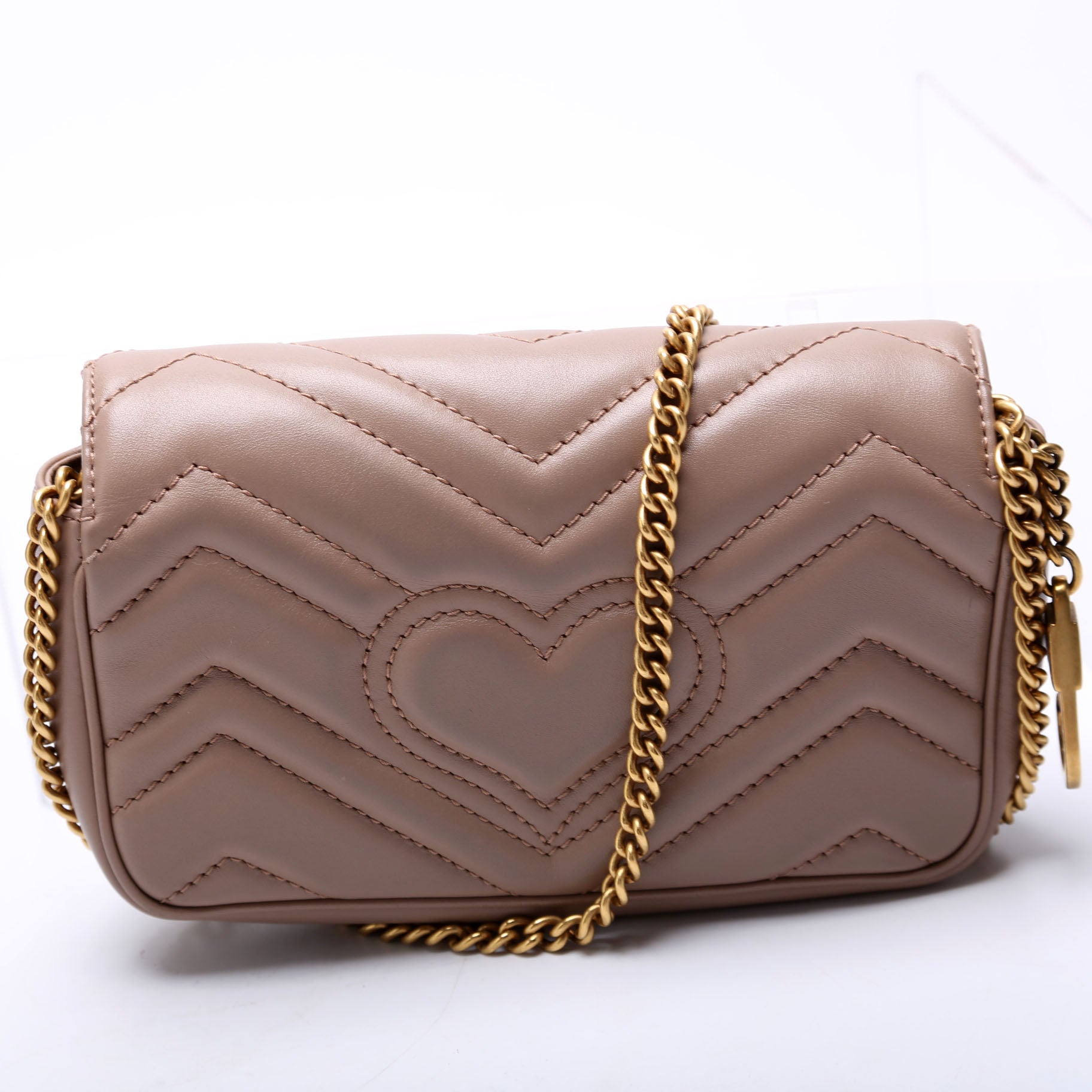 476433 Marmont Leather Super Mini Flap Tan