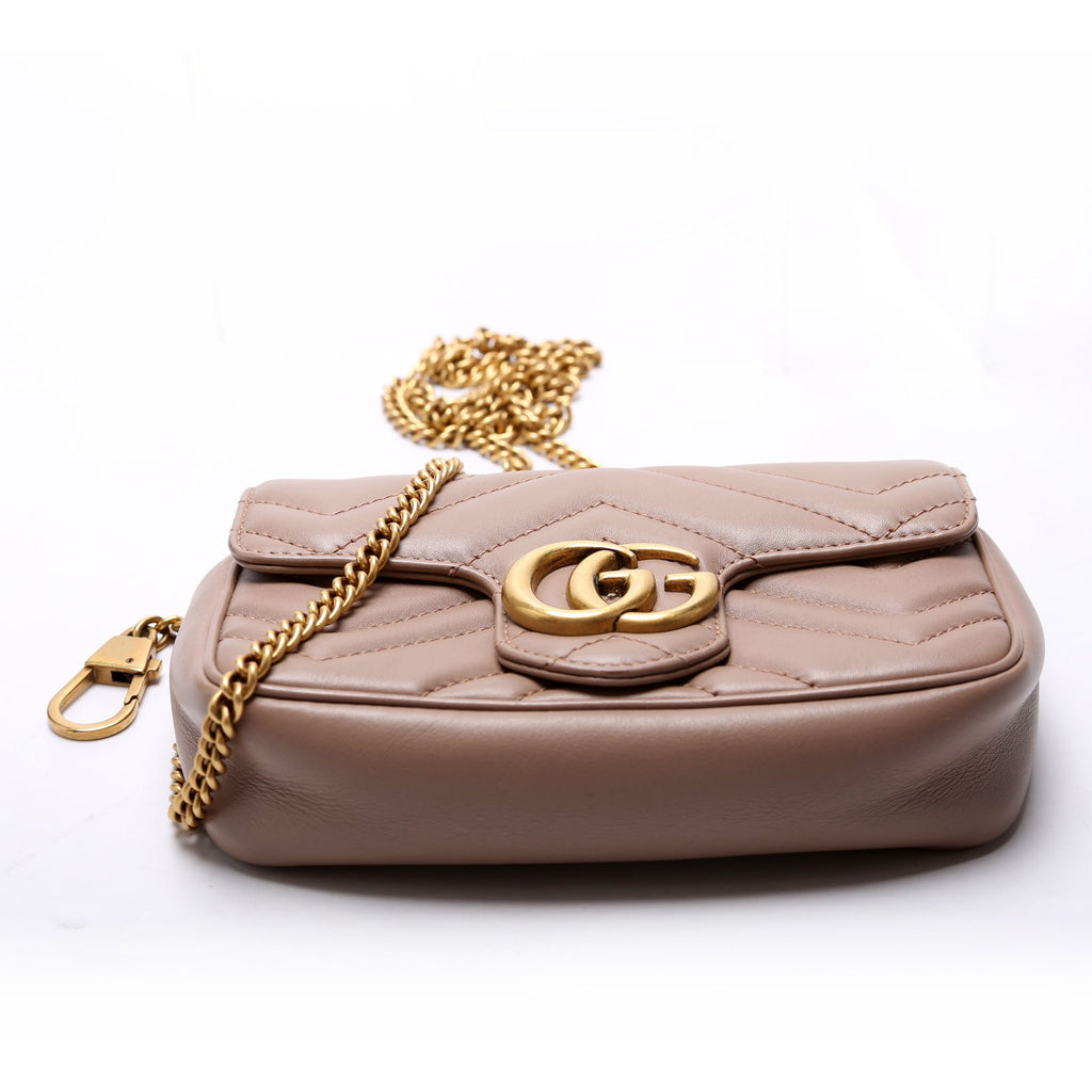 476433 Marmont Leather Super Mini Flap Tan