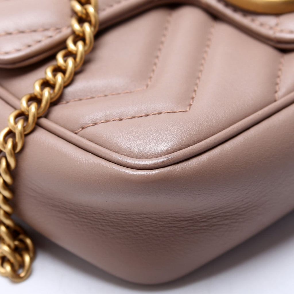 476433 Marmont Leather Super Mini Flap Tan