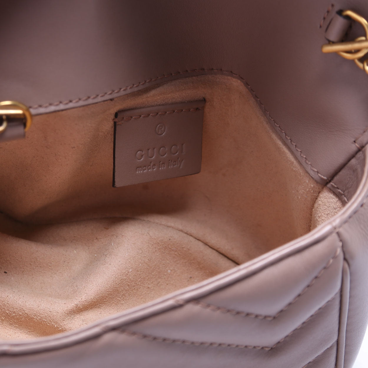 476433 Marmont Leather Super Mini Flap Tan