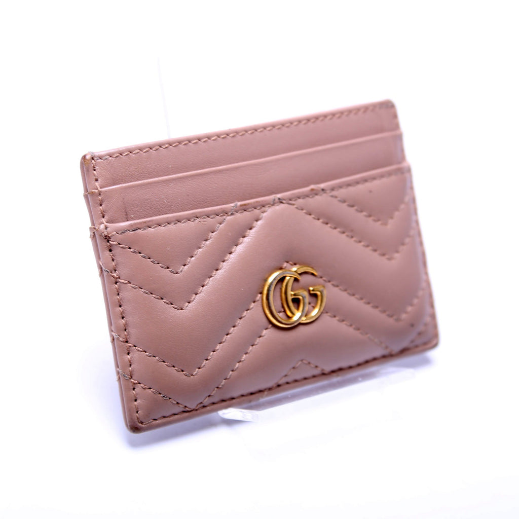 443127 GG Marmont Card Holder Beige