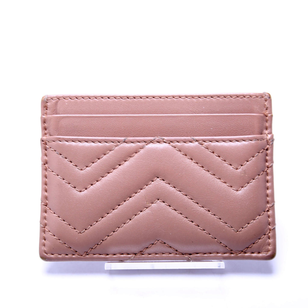 443127 GG Marmont Card Holder Beige