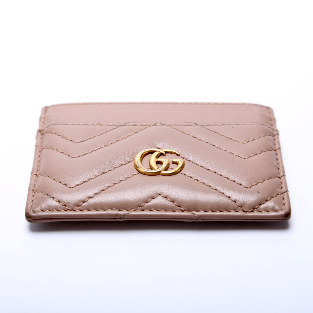 443127 GG Marmont Card Holder Beige