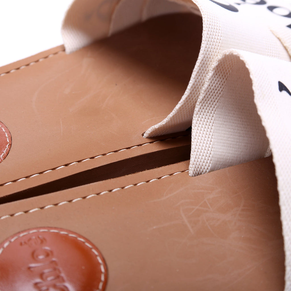 Woody Ribbon Flats Size 38 White/Black