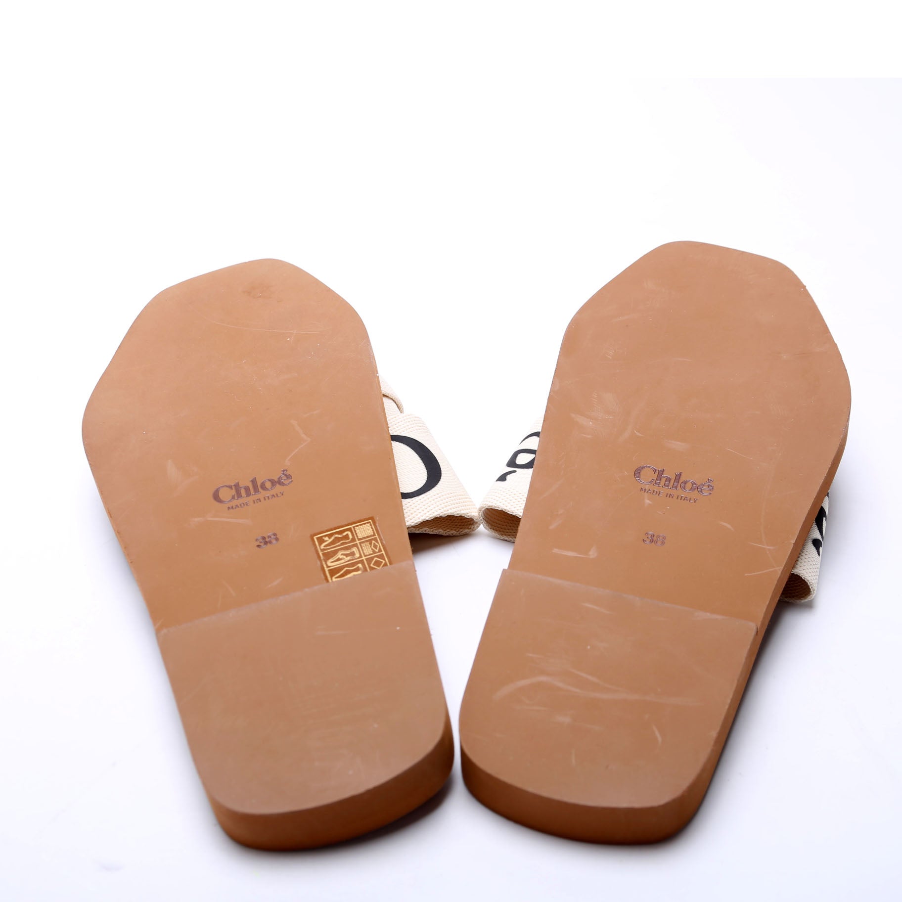 Woody Ribbon Flats Size 38 White/Black