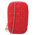 Lady Dior Call'in Dior Phone Holder Dioramour Lambskin Cannage Red