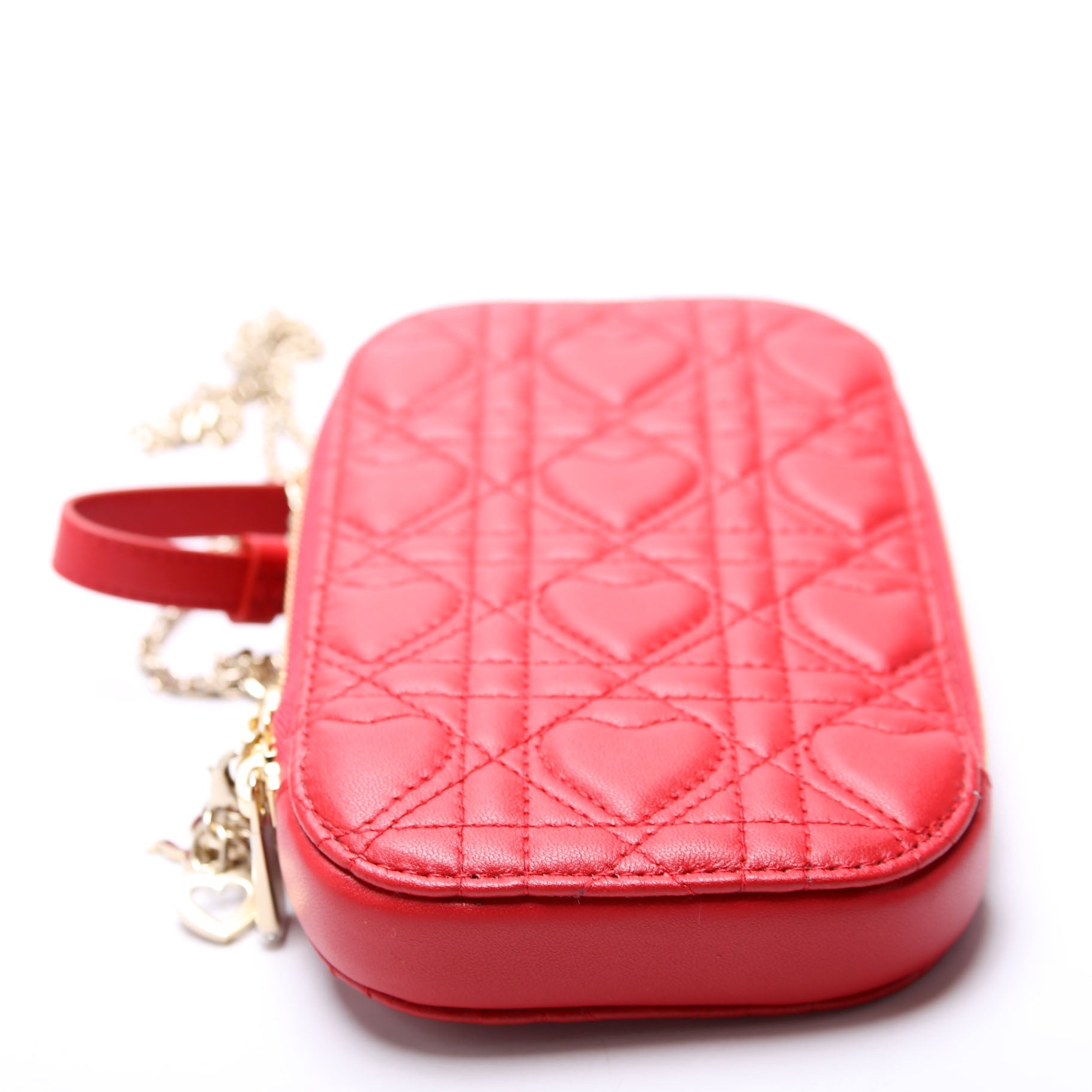Lady Dior Call'in Dior Phone Holder Dioramour Lambskin Cannage Red