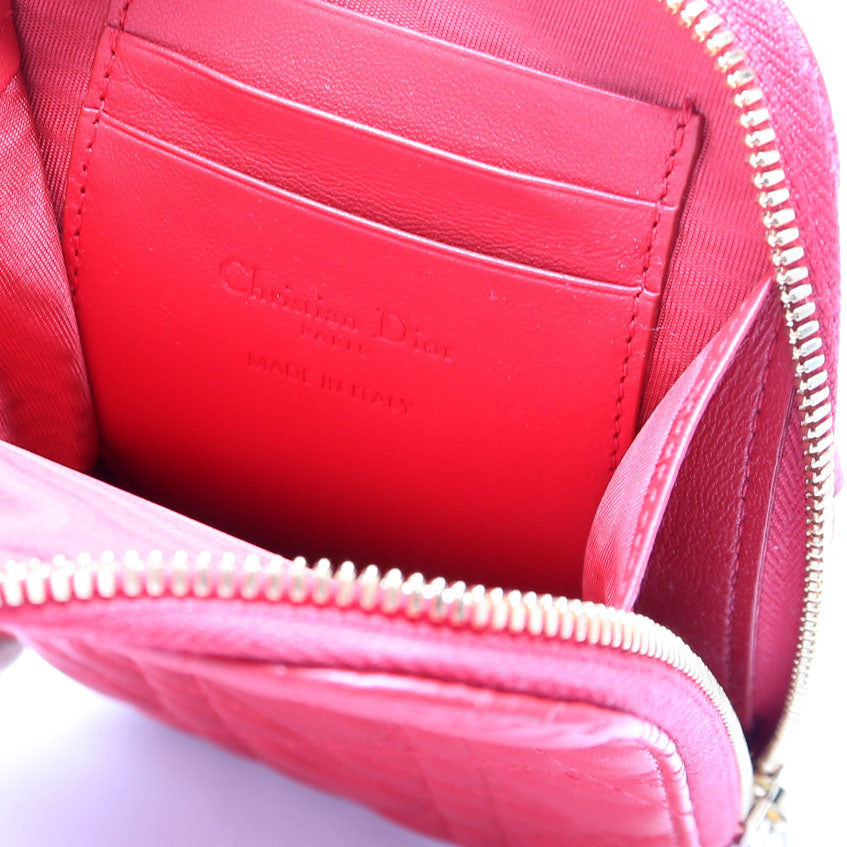 Lady Dior Call'in Dior Phone Holder Dioramour Lambskin Cannage Red