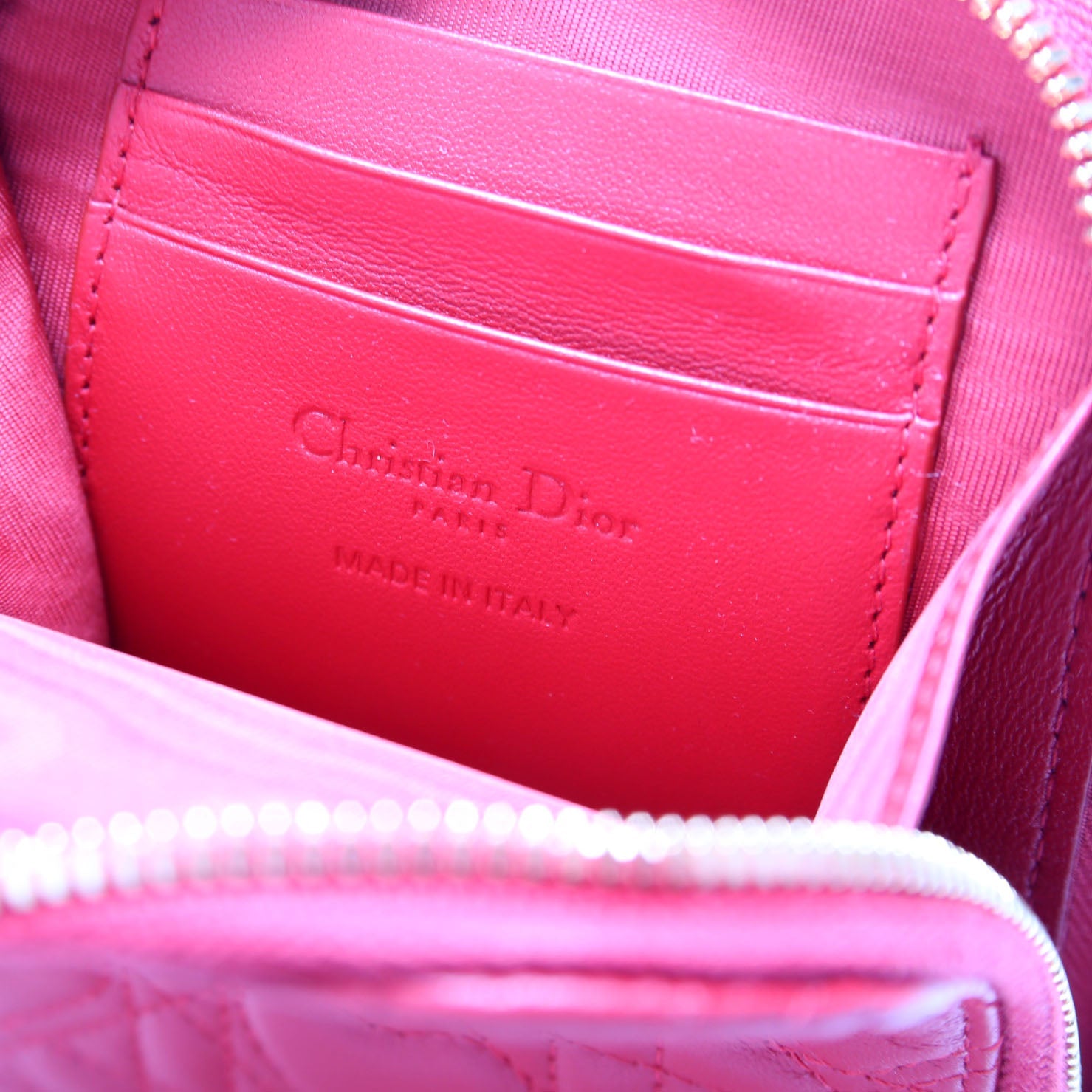 Lady Dior Call'in Dior Phone Holder Dioramour Lambskin Cannage Red